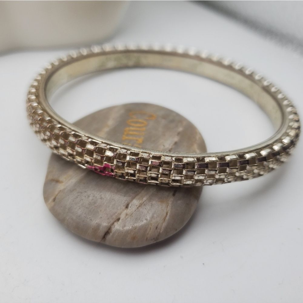 Gatsby mesh sparkle silver tone bracelet
